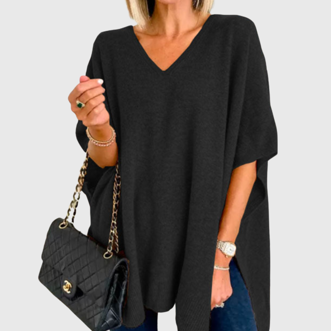 Valentina ™ |Široki pončo s V-izrezom