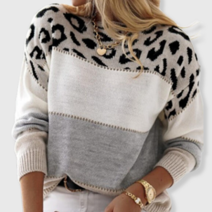 Elena™| Elegantni pulover s uzorkom leoparda