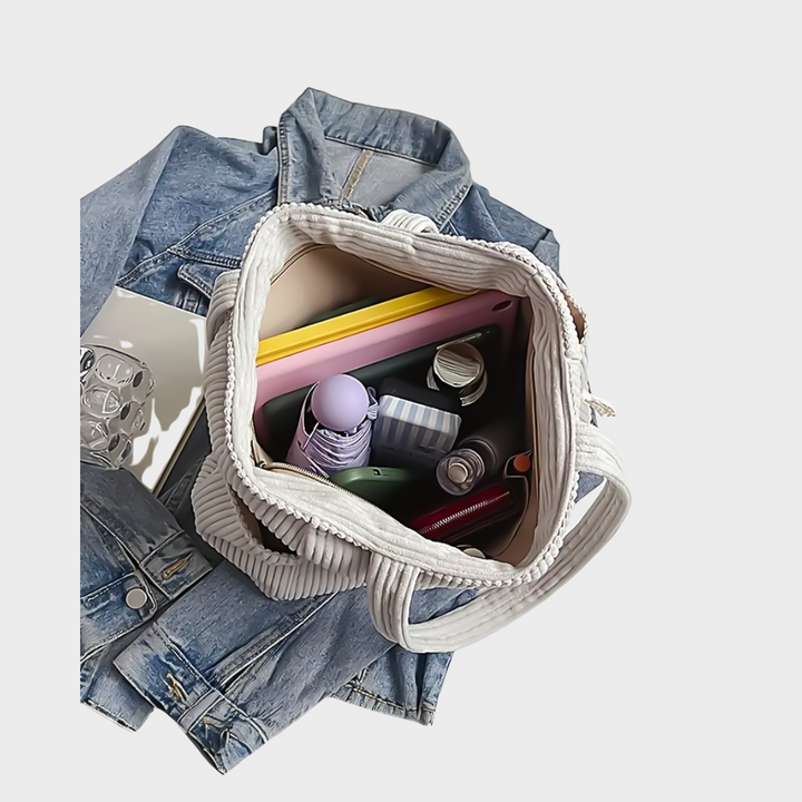 Amalija – Rebrasta torba s detaljima od užeta