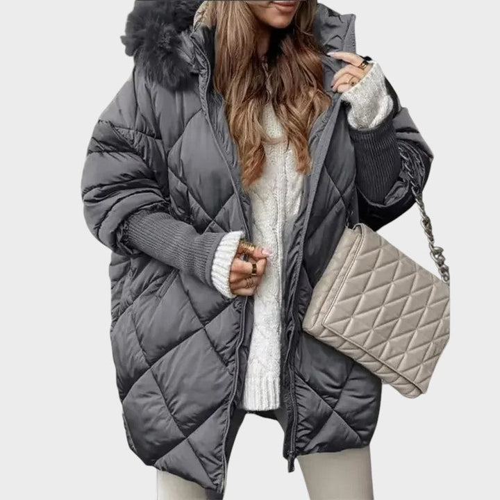 Tatjana ™ ｜Ženski midi parka s pletenim rukavima