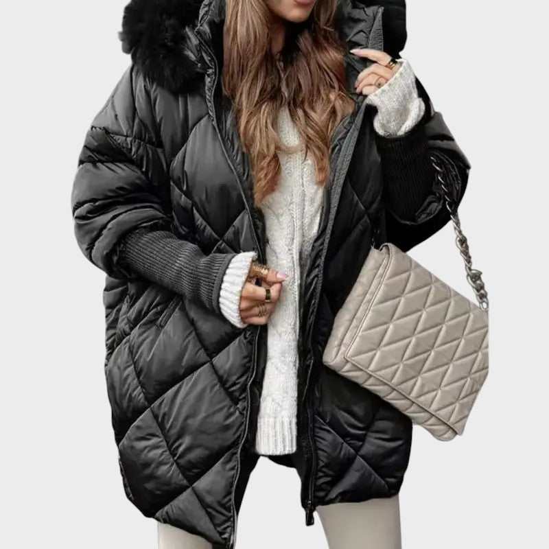 Tatjana ™ ｜Ženski midi parka s pletenim rukavima