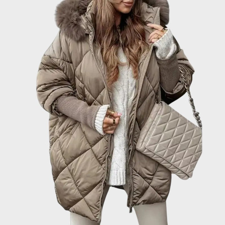 Tatjana ™ ｜Ženski midi parka s pletenim rukavima