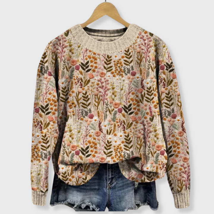 Klara™  | Udoban cvjetni džemper