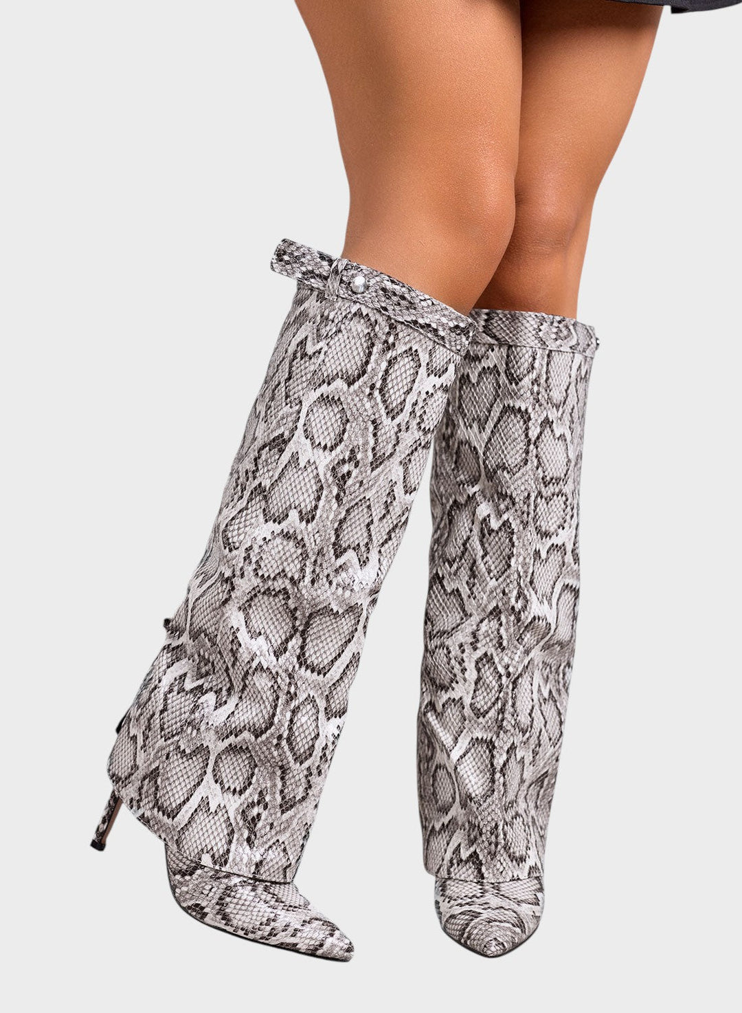 Dobrila™| Visoke čizme s animal printom i tankom potpeticom