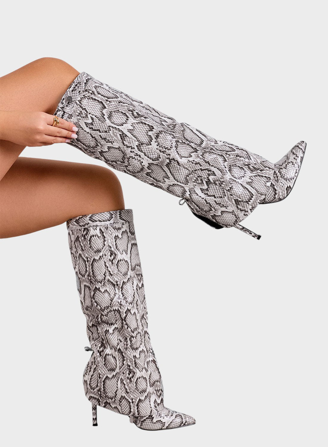 Dobrila™| Visoke čizme s animal printom i tankom potpeticom